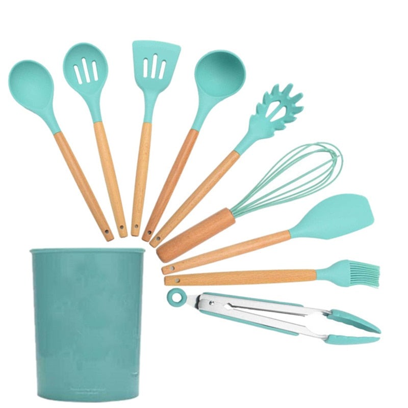 Conjunto de Utensílios em Silicone - 12 Peças