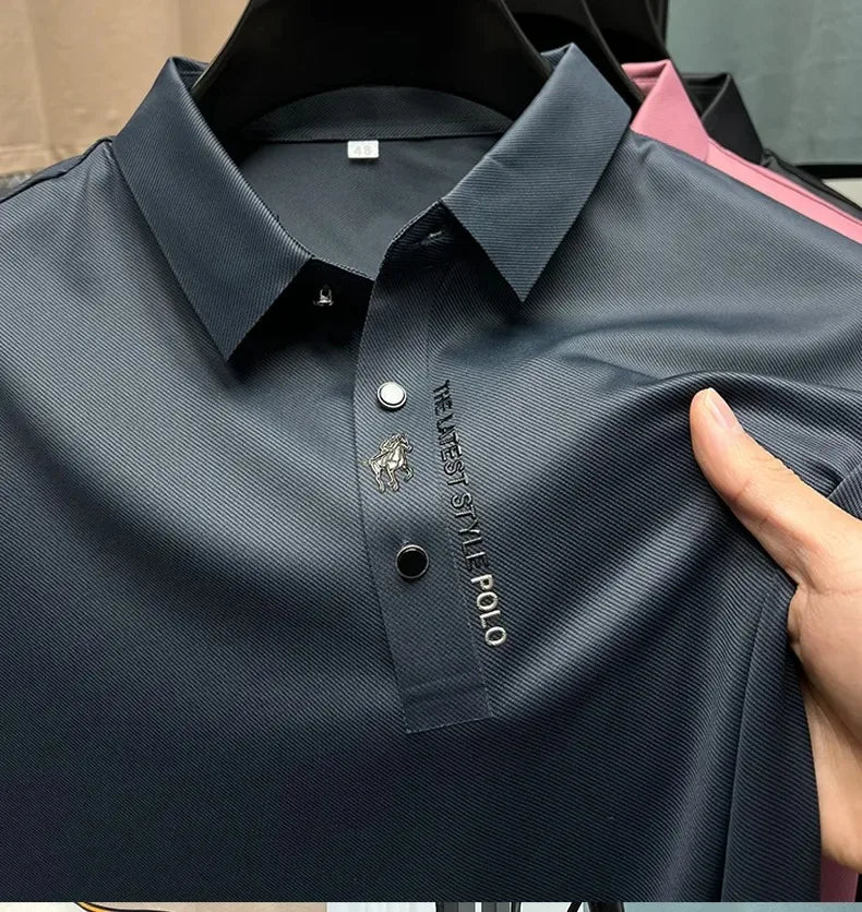 Camiseta Polo Bordada de Seda - Modelo 2024