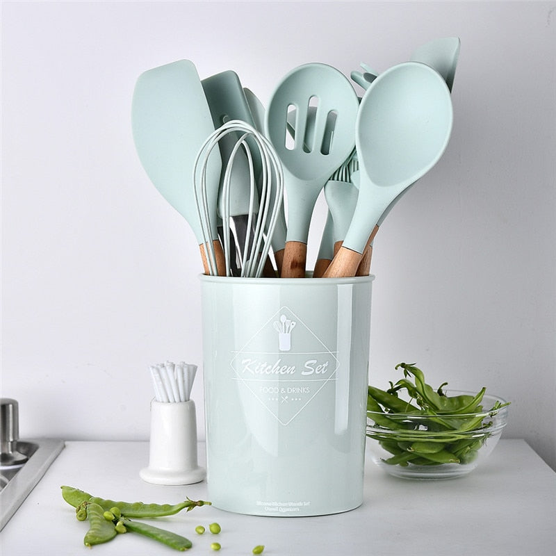 Conjunto de Utensílios em Silicone - 12 Peças