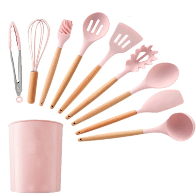 Conjunto de Utensílios em Silicone - 12 Peças