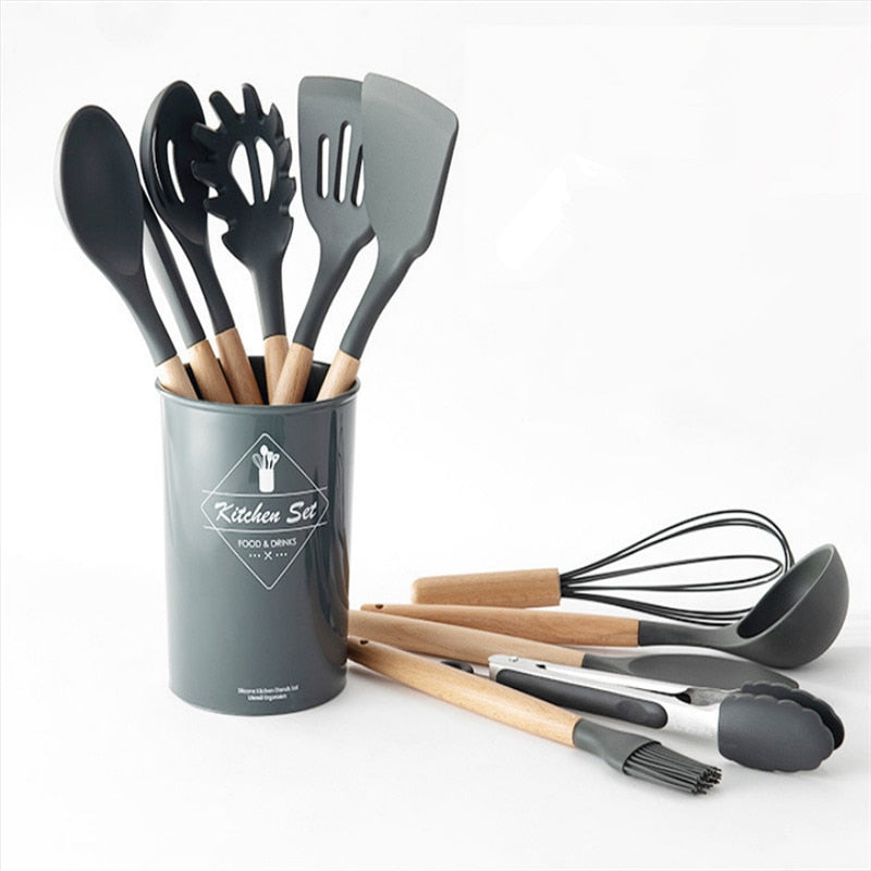 Conjunto de Utensílios em Silicone - 12 Peças