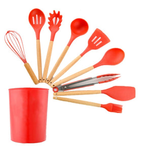 Conjunto de Utensílios em Silicone - 12 Peças